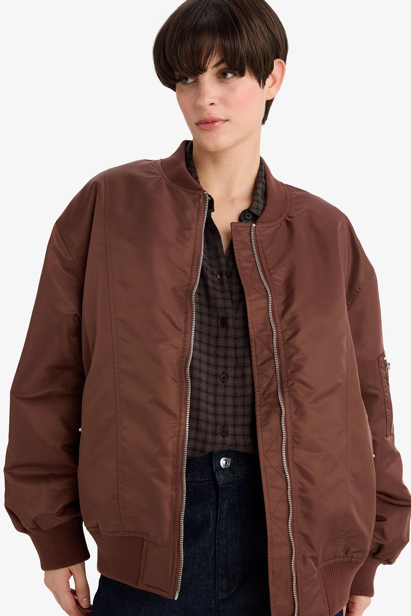 DeFacto Brown Woman Waterproof Regular Fit Jacket Casual - Image 1